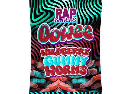 Rap Snacks Oowee Wildberry Candy Gummy Worms (5.3 oz)