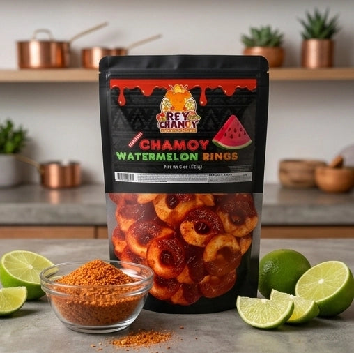 Rey Chamoy Peach Rings Chamoy (8 oz)(24pack)