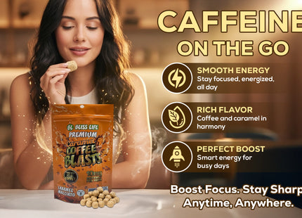 Bliss Life Caramel Coffee Blasts - 60 Count Floor Shipper