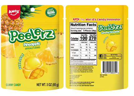 Amos Peelerz Pineapple Gummy Candy (3oz)