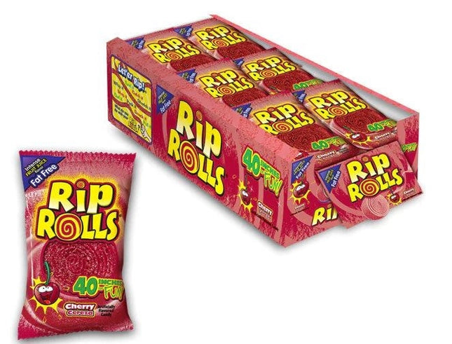 Rip Rolls Cherry Sweet & Sour Fruit Rolls 1.4 oz (24ct)