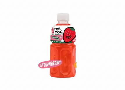 Pocas Tok Tok Strawberry Fruit Juice With Nata De Coco (10.8 oz)