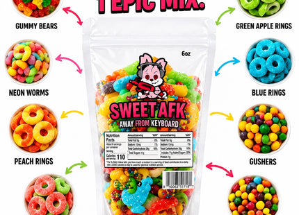 AFK Gummy Mix 6oz - Colorful Assorted Candy Mix
