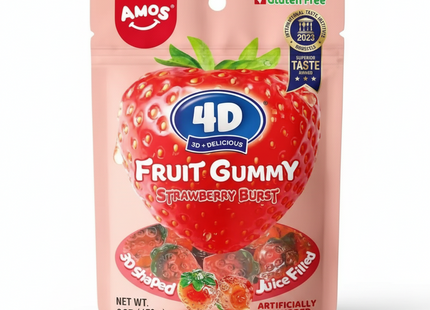 Amos Strawberry Burst 4D Juice Filled Fruit Gummy (6 oz)