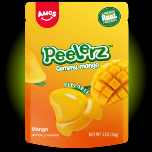 Amos Peelerz Mango Gummy Candy (3 oz) - Case of 24