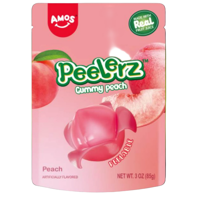 Amos Peelerz Peach Gummy Candy (3 oz)