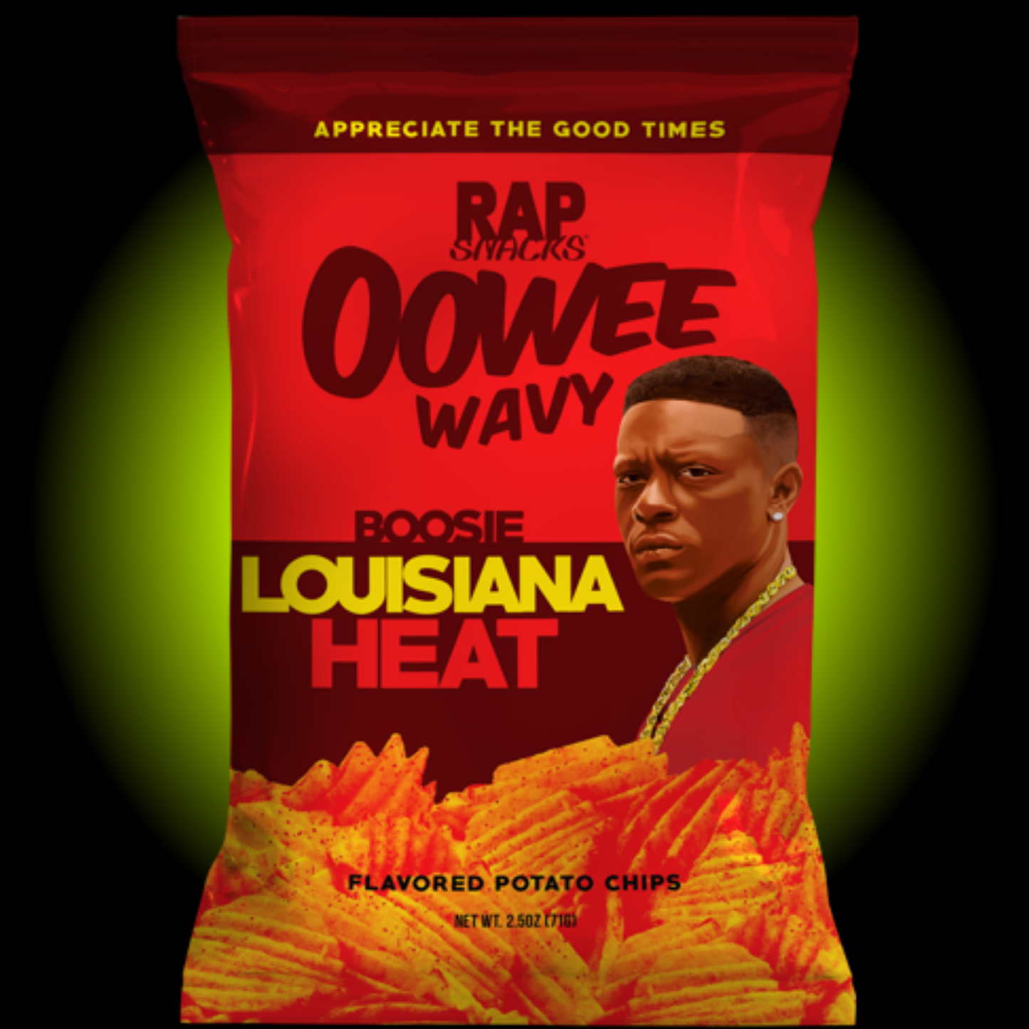 Rap Snacks Wavy Lil Boosie's Louisiana Heat Potato Chips (2.75 oz) - Case of 10