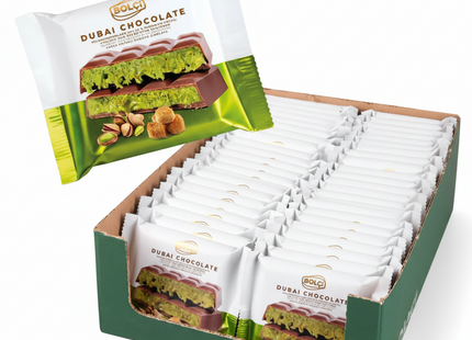 Bolci Dubai Pistachio Chocolate Bar (100 grams) Pack of 45