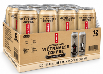 POCAS Vietnamese Coffee 16.5oz (pack of 12)