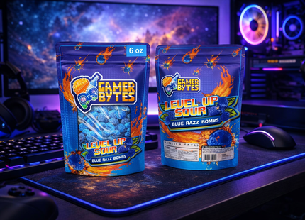 Gamer Bytes Level Up Sour Blue Razz Bombs - 6oz