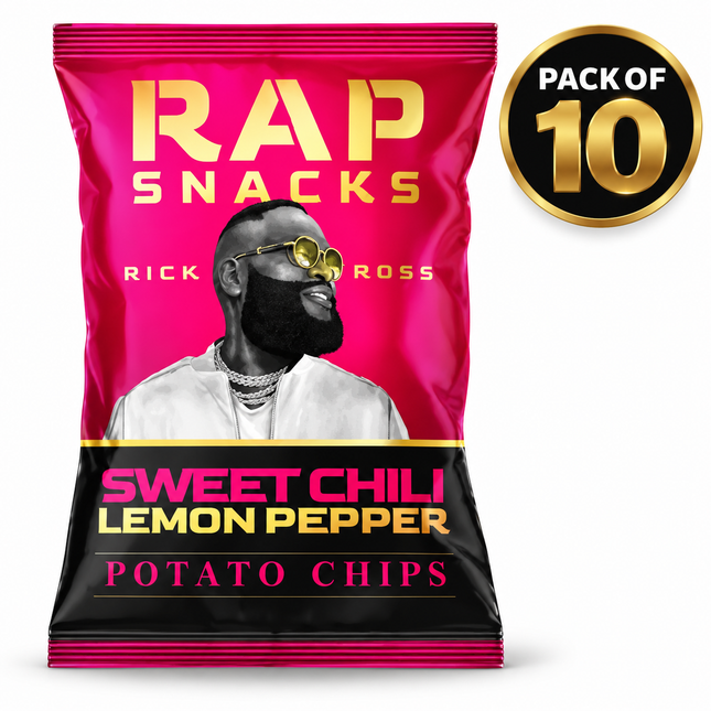 Rap Snacks Potato Chips Rick Ross Sweet Chili Lemon Pepper (2.5 oz) Pack of 10