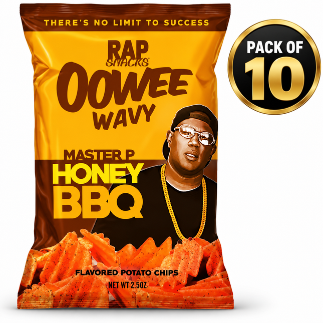 Rap Snacks Master P Oowee Wavy Honey BBQ Potato Chips (2.5 oz) Pack of 10