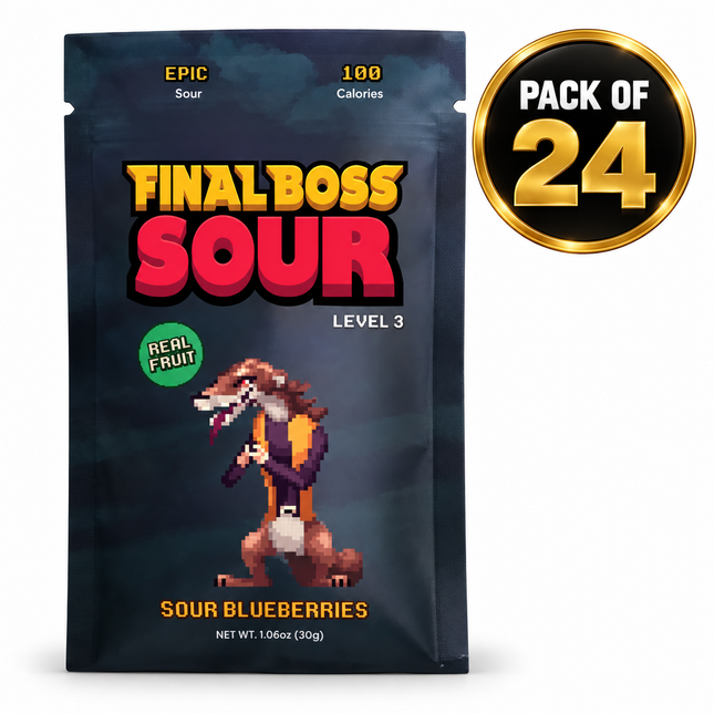 Final Boss Sour Level 3 Blueberries Candy (Pack of 24)