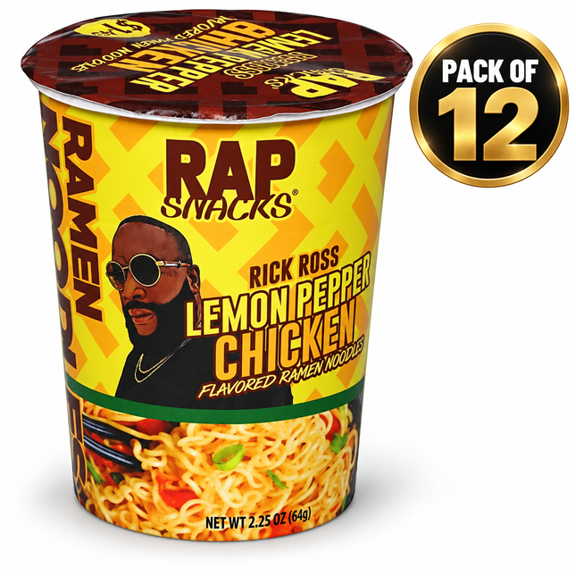 Rap Snacks Rick Ross Lemon Pepper Chicken Flavor Ramen Noodles (2.25 oz) - Case of 12