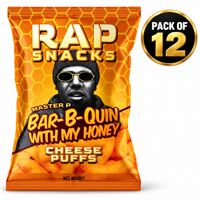 Rap Snacks Master P Bar-B-Quin With My Honey Cheese Puffs (2oz) PACK OF 12
