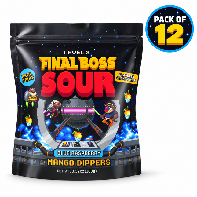 Final Boss Sour Level 3 Blue Raspberry Mango Dippers (3.52) (Pack Of 12)