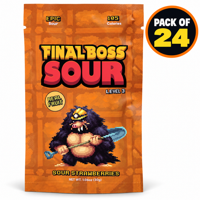 Final Boss Sour Level 3 Sour Strawberries (Pack of 12)