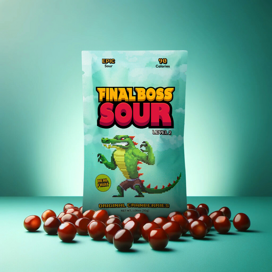 Final Boss Sour Level 2 Cranberries Candy - 24 Pack