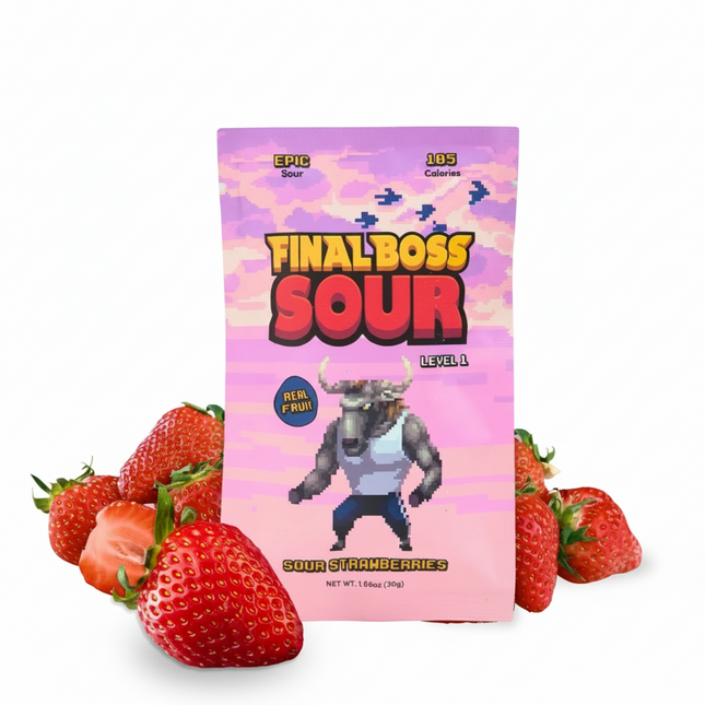 Final Boss Sour Level 1 Strawberries Candy