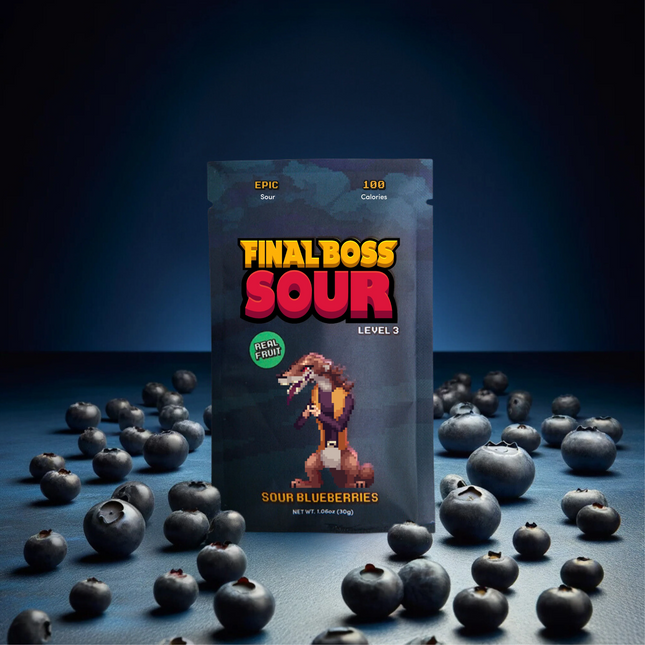 Final Boss Sour Level 3 Blueberries Candy