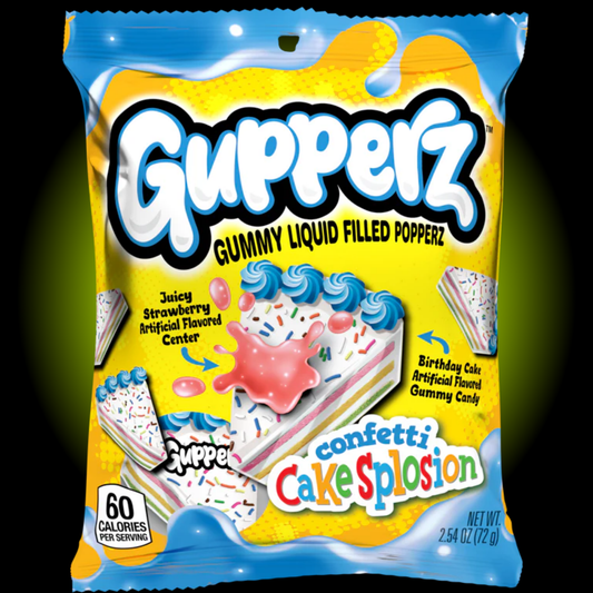Gupperz Confetti Cakesplosion Candy (2.54 oz) - Pack of 12