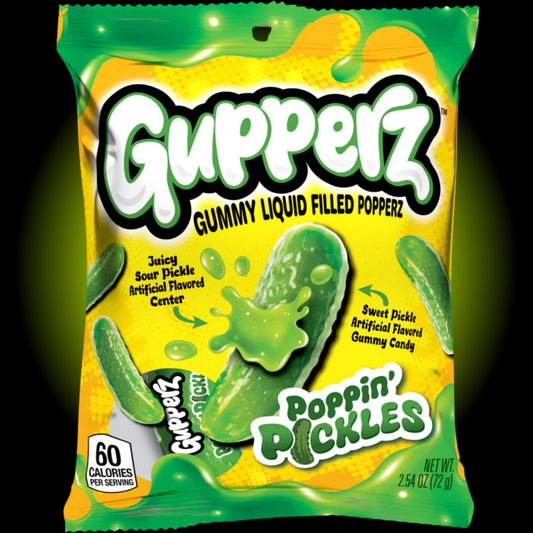 Gupperz Poppin' Pickles Candy (2.54 oz) - Pack of 12