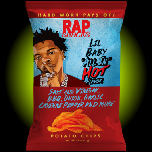 Rap Snacks Potato Chips All In Hot (2.5 oz) - Case of 10