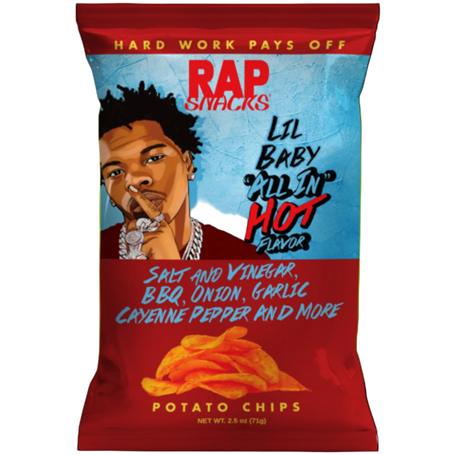 Rap Snacks Potato Chips All In Hot (2.5 oz)
