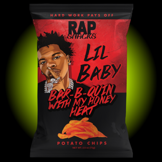 Rap Snacks Lil Baby Bar-B-Quin' With My Honey Heat Potato Chips (2.5 oz) - Case of 10