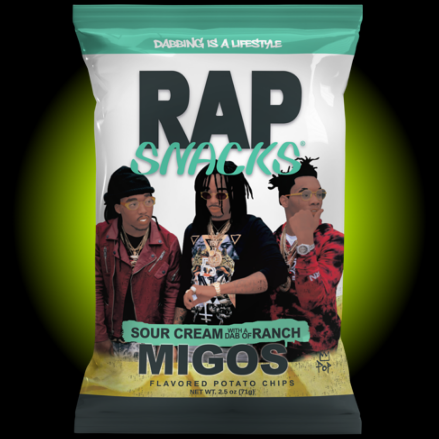 Rap Snacks Migos Sour Cream Potato Chips (2.5 oz) - Case of 10