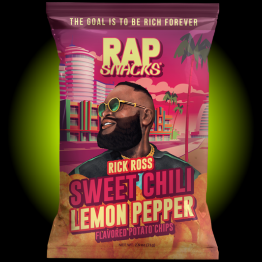 Rap Snacks Potato Chips Rick Ross Sweet Chili Lemon Pepper (2.5 oz) - Case of 10