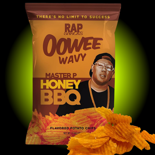 Rap Snacks Master P Oowee Wavy Honey BBQ Potato Chips (2.5 oz) - Case of 10