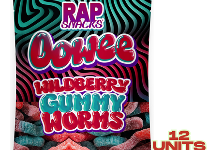 Rap Snacks Oowee Wildberry Candy Gummy Worms (5.3 oz)