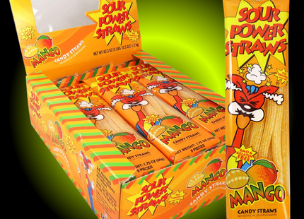Sour Power Mango Gummy Straws Candy (1.75 oz)