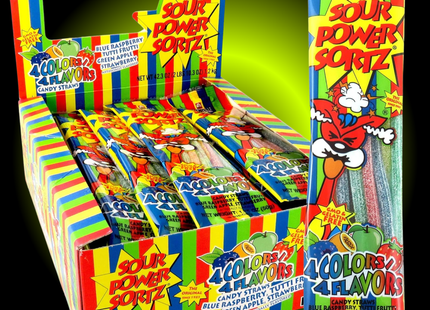 Sour Power Sortz Assorted Gummy Straws Candy (1.75 oz)