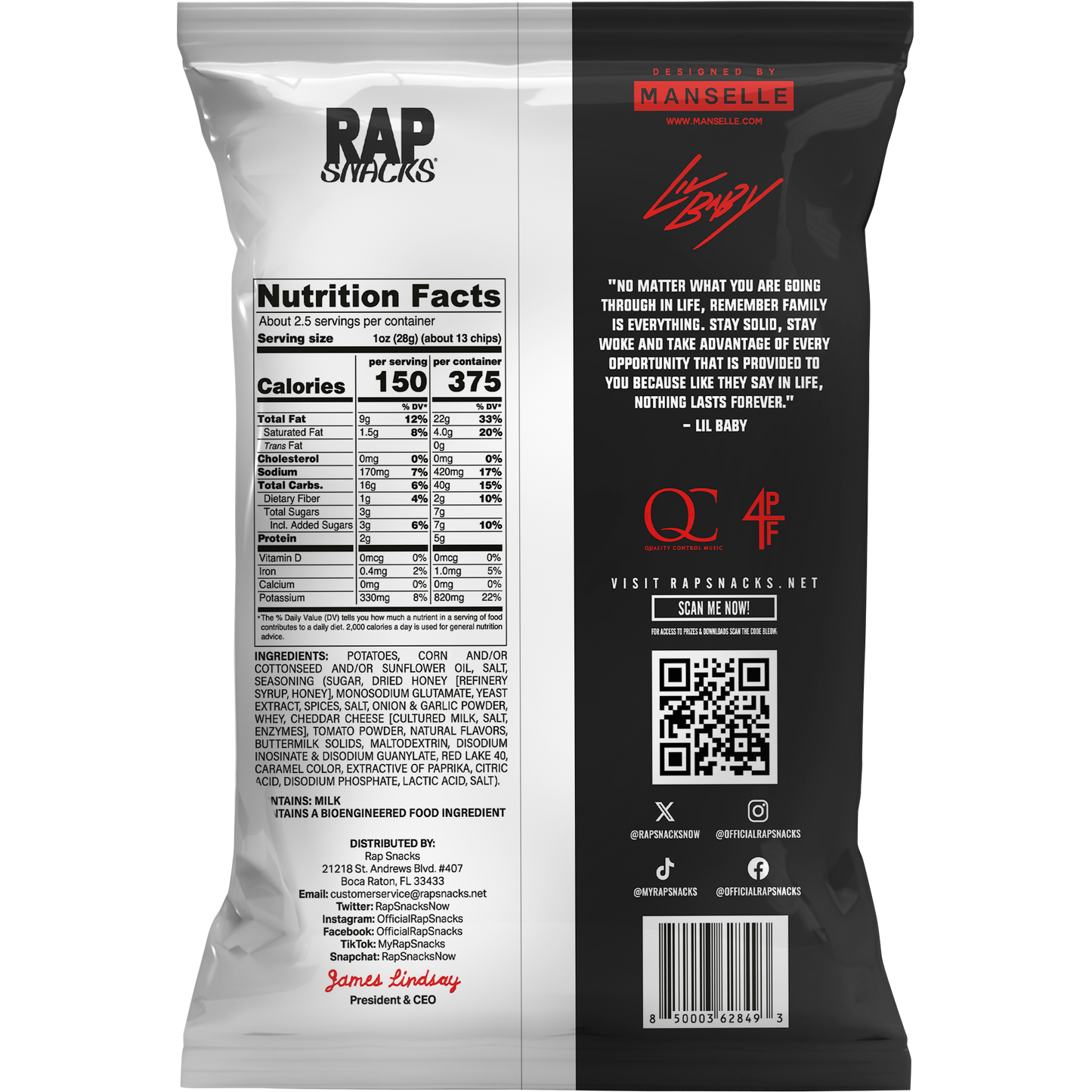 Rap Snacks Lil Baby | Bar-B-Quin with my Honey Heat Potato Chips (10 Bags)