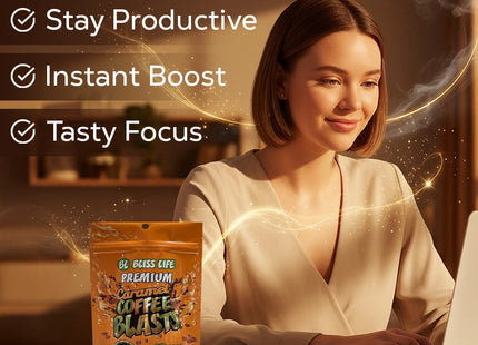 Bliss Life Caramel Coffee Blasts - 60 Count Floor Shipper