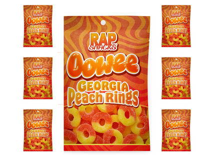Rap Snacks Oowee Georgia Peach Gummy Candy Rings (3-Pack)